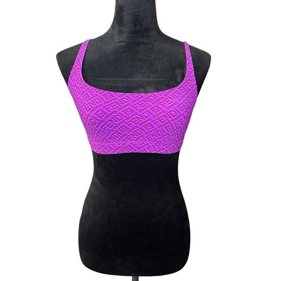 NWOT Fendi x Skims Square Neckline Sleeveless Crop Top Purple Small - Picture 5 of 12